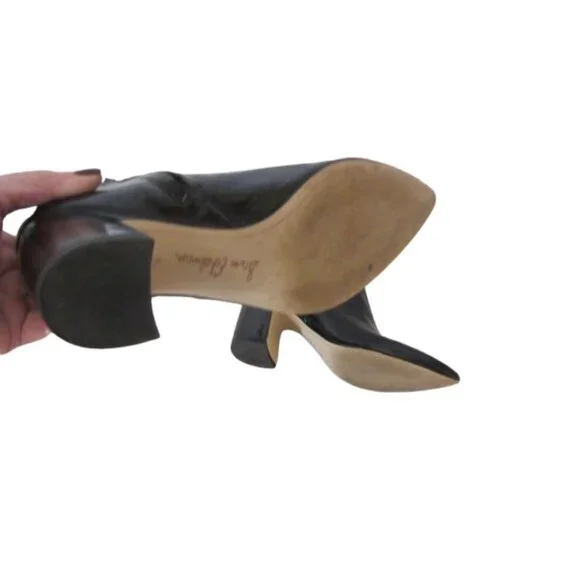 Sam Edelman Codie Black Patent Leather Block Heel Booties SZ 7.5 - Picture 6 of 7